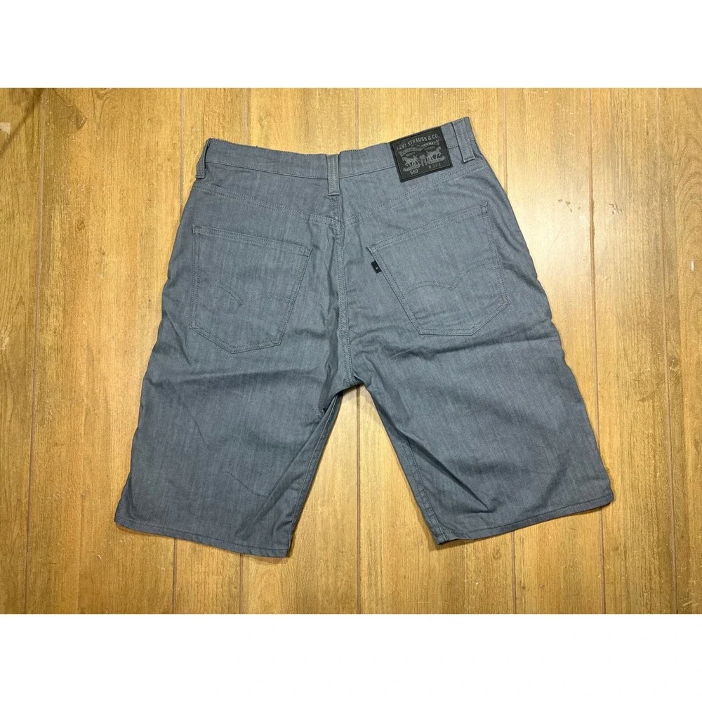 Levis 569 Loose Straight Shorts Mens 33 Grey Denim Relaxed Fit Casual Summer